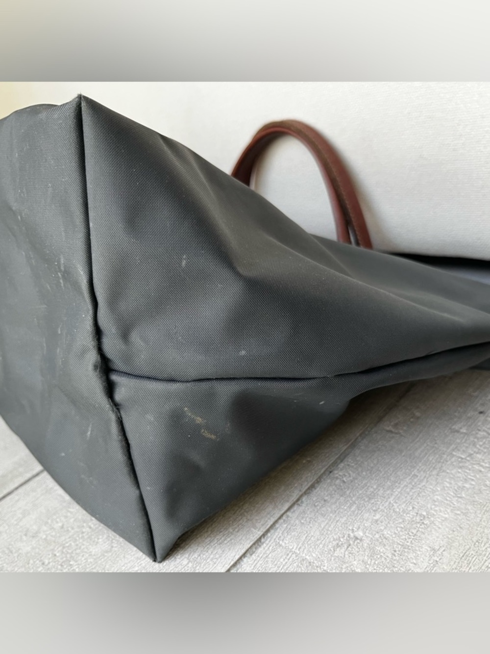 Longchamp Le Pliage "M" Top Handle Tote Handbag Gun Metal Gray Modele Depose - Picture 14 of 16